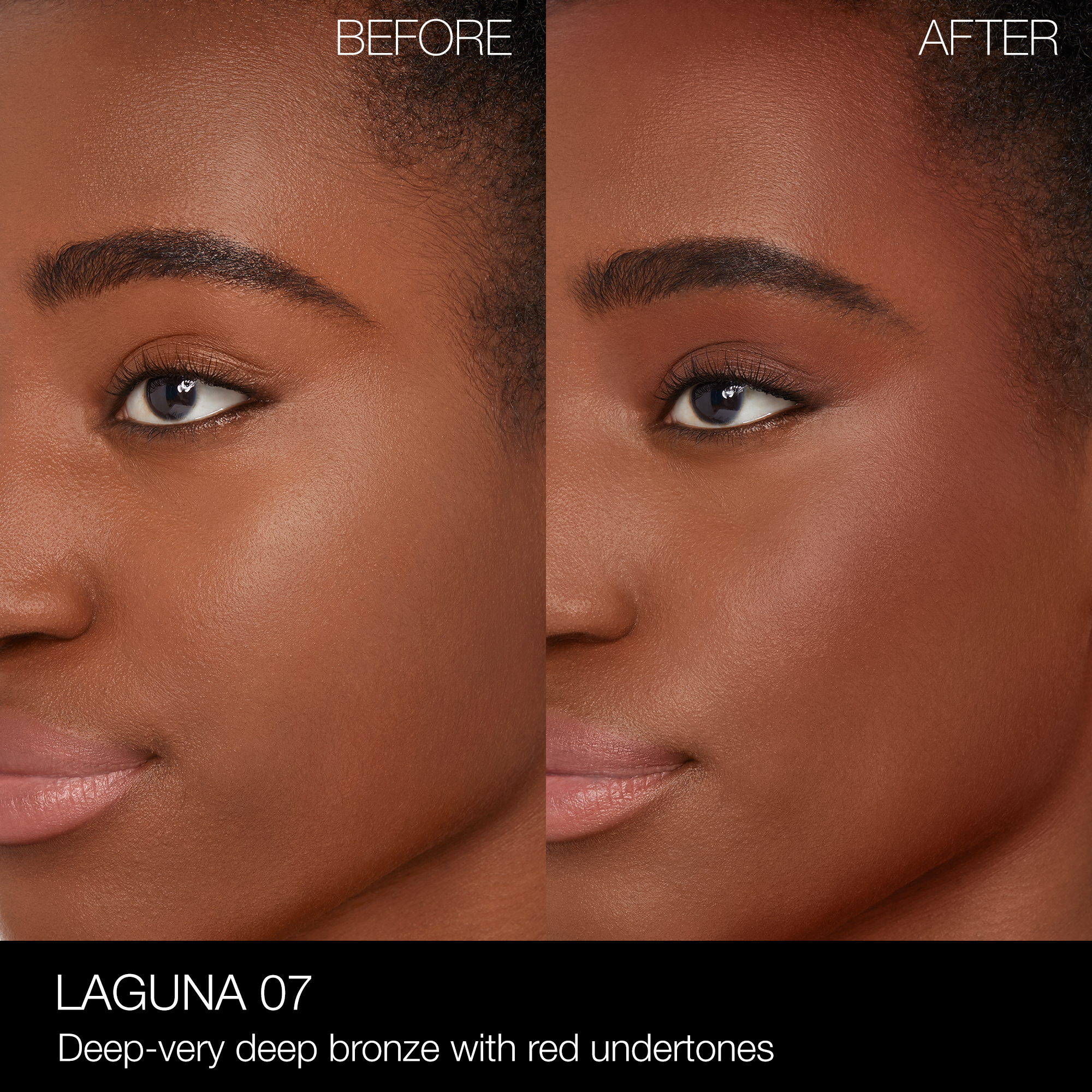 NARS_SP23_LagunaCollection_PDPCrop_OnModel_BeforeAfter_LagunaBronzingPowder_Laguna07