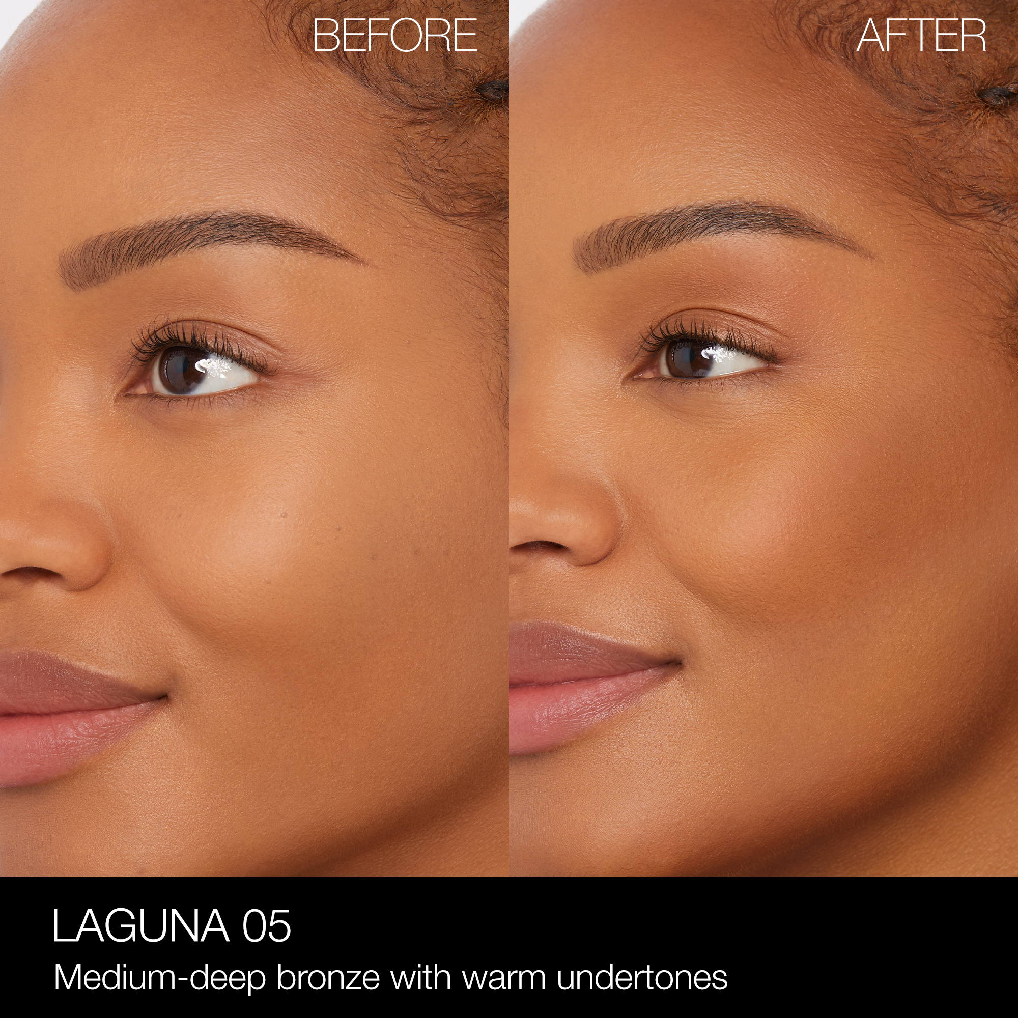 NARS_SP23_LagunaCollection_PDPCrop_OnModel_BeforeAfter_LagunaBronzingPowder_Laguna05